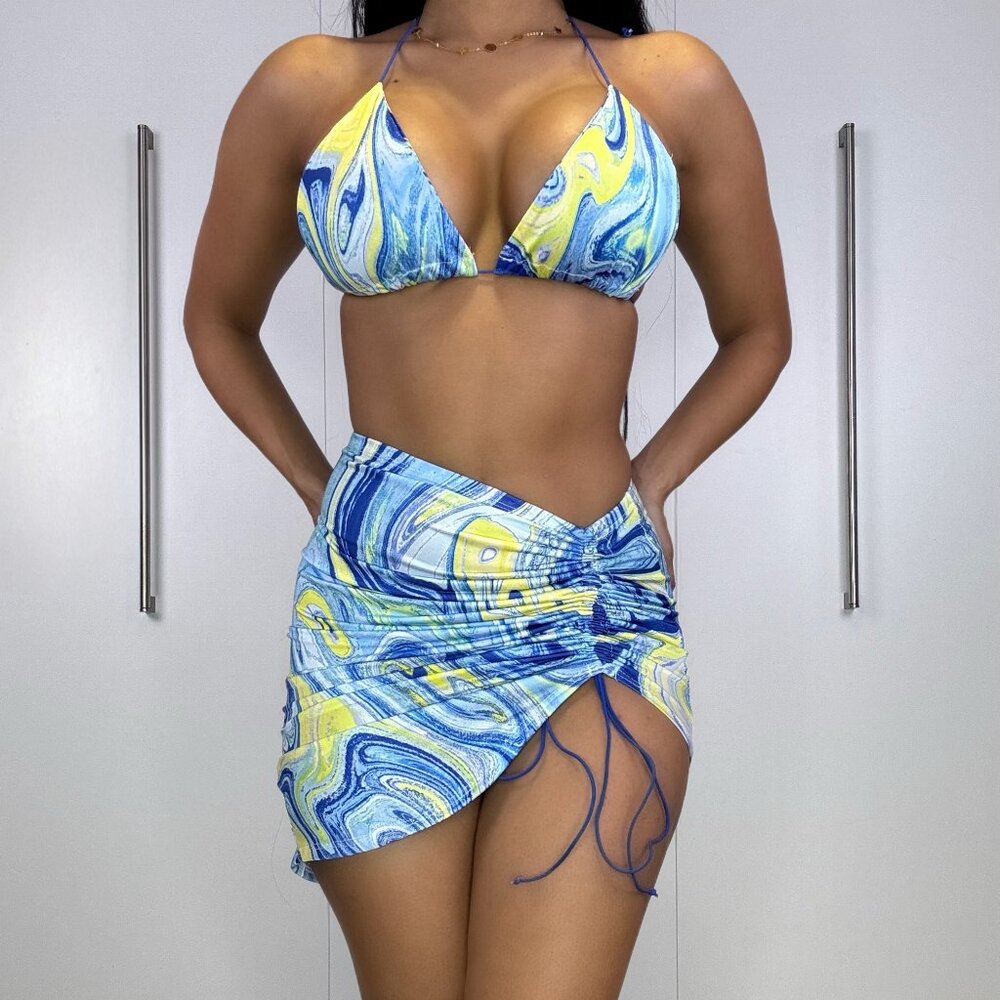 Blue + Yellow Swirl 2-Piece Set 💙💛 | Size S